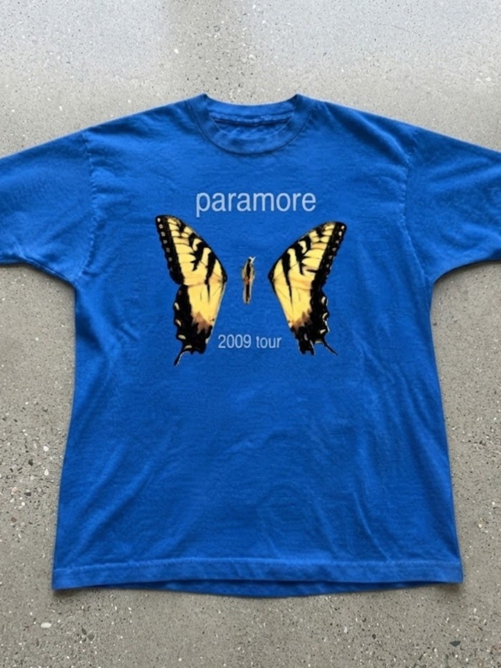 Paramore 2009 Tour Butterfly Blue Cotton Gildan T-Shirt